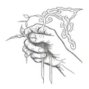the symbol of Orpheus holding Eurydices hand   tattoo design idea