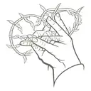 the symbol of Orpheus holding Eurydices hand   tattoo design idea