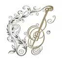 lyre (Orpheus) song bird (Eurydice)   tattoo design idea