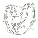 lyre (Orpheus) song bird (Eurydice)   tattoo design idea