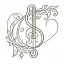 lyre (Orpheus) song bird (Eurydice)   tattoo design idea