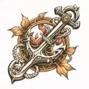 3D anchor  tattoo design idea