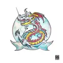 Dragon medieval tattoo design idea