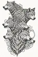 wolf and bear tattoo design idea