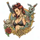milf hunter, woman, sexy, lesbian  tattoo design idea