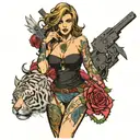 milf hunter, woman, sexy, lesbian  tattoo design idea