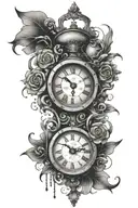 Emo clock running tattoo design idea