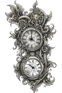 Emo clock running tattoo design idea
