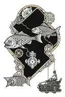 gone fishing memorial tattoo grandfather tattoo design idea