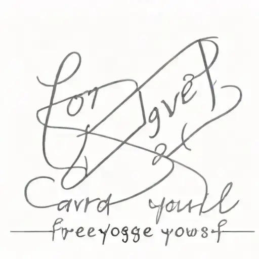phrase "forgive yourself" in Portuguese on hand tattoo design idea