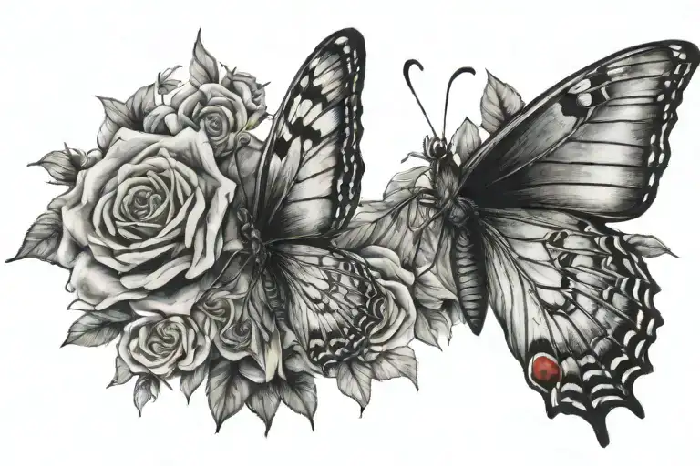 let them and butterflies  tattoo design idea