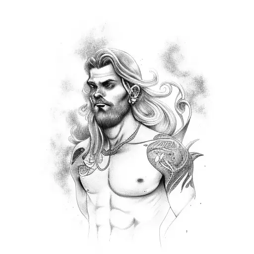 merman tattoo design idea