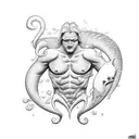 merman tattoo design idea