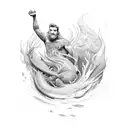 merman tattoo design idea