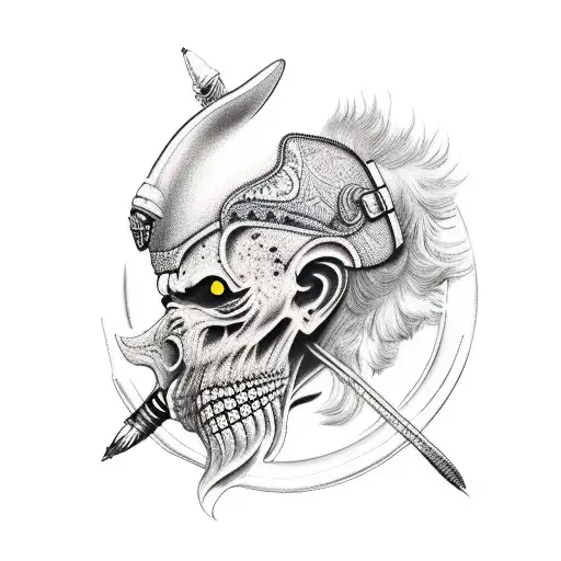 old cowboy outlaw tattoo design idea