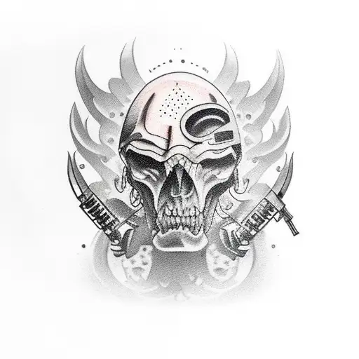 old cowboy outlaw gun fighter tattoo design idea