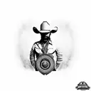 old cowboy outlaw gun fighter tattoo design idea