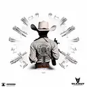 old cowboy outlaw gun fighter tattoo design idea
