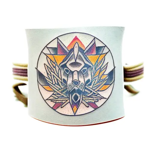 Symmetrical nature forest armband pattern tattoo design idea