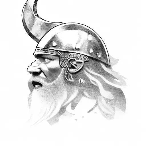 viking warrior stone  tattoo design idea