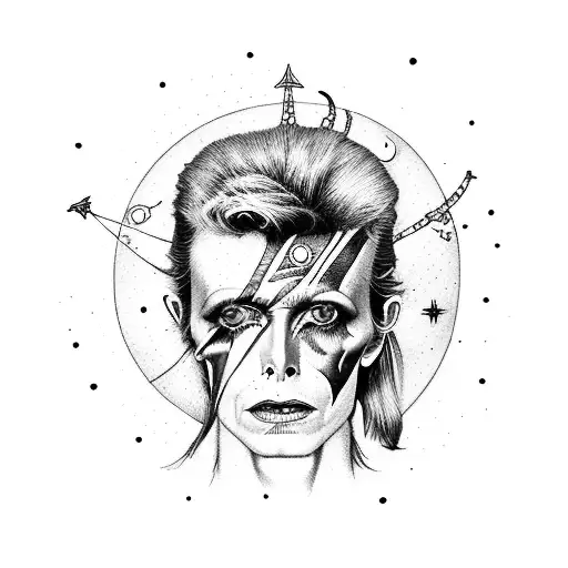 DAVID BOWIE ASTRONOMYY MOON tattoo design idea