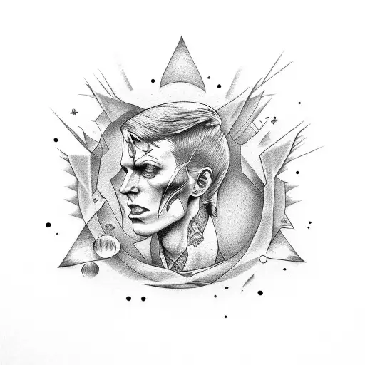 DAVOD BOWIE MOONN tattoo design idea