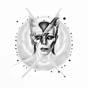 DAVID BOWIE ASTRONOMYY MOON tattoo design idea