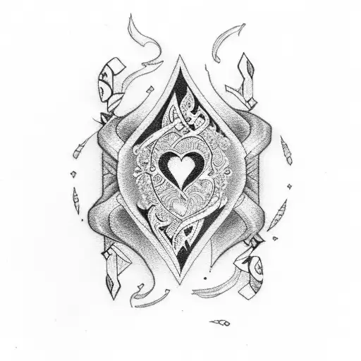 ace of hearts tattoo design idea