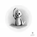 cartoon ghost inside of a martini glass tattoo design idea