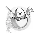 cartoon ghost inside of a martini glass tattoo design idea