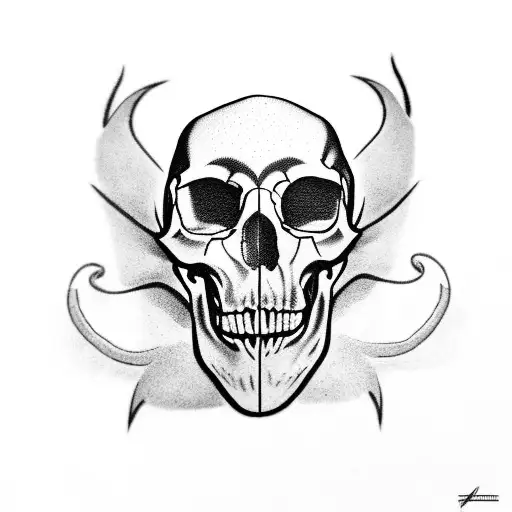 Animal skull with a blindfold tattoo design idea