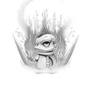 name oscar on fire tattoo design idea