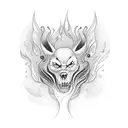 name oscar on fire tattoo design idea