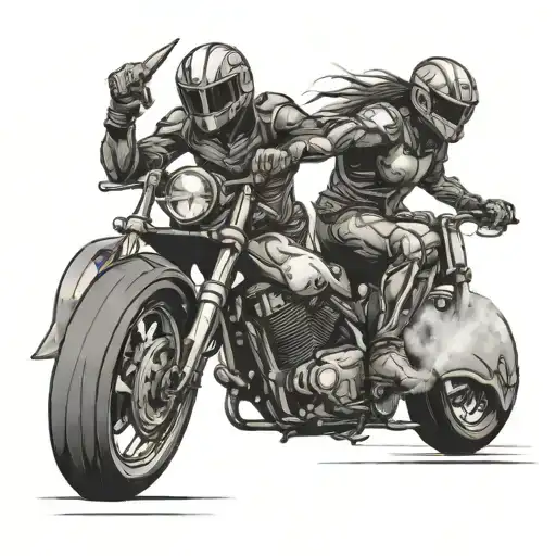 A motorcycle race with Valkyries as the riders tattoo design idea