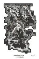 Topographic map outline tattoo design idea