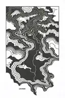 Topographic map outline tattoo design idea