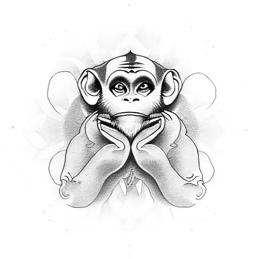 a tattoo of 3 wise monkeys in a mandala style (hear no evil, speak no evil, see no evil) tattoo design idea
