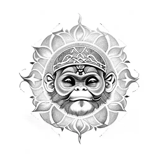 a tattoo of 3 wise monkeys in a mandala style (hear no evil, speak no evil, see no evil) tattoo design idea