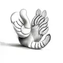 cat paw and duck feathers tattoo design idea