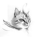 cat paw and duck feathers tattoo design idea