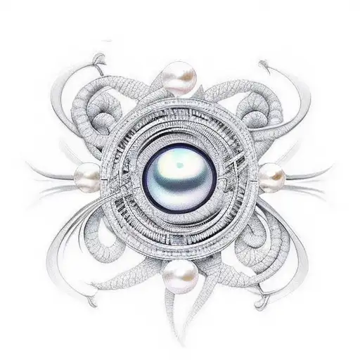 infinity symbol with pearl tattoo design idea