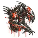 predator fighting alien tattoo design idea