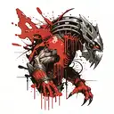 predator fighting alien tattoo design idea