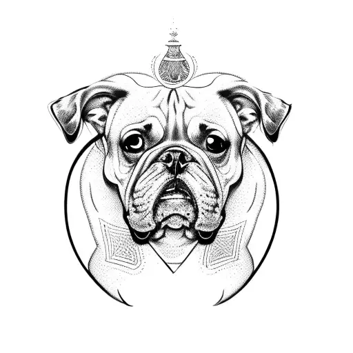 dog with 3 heads tattoo design idea