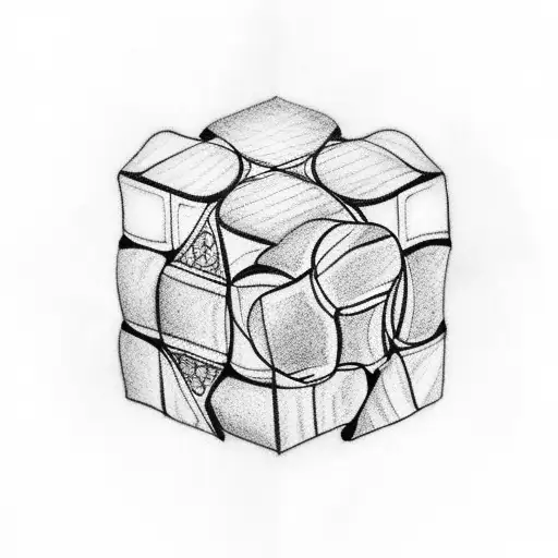 rubik's cube tattoo design idea