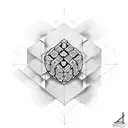 rubik's cube tattoo design idea