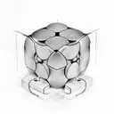 atom rubik's cube tattoo design idea