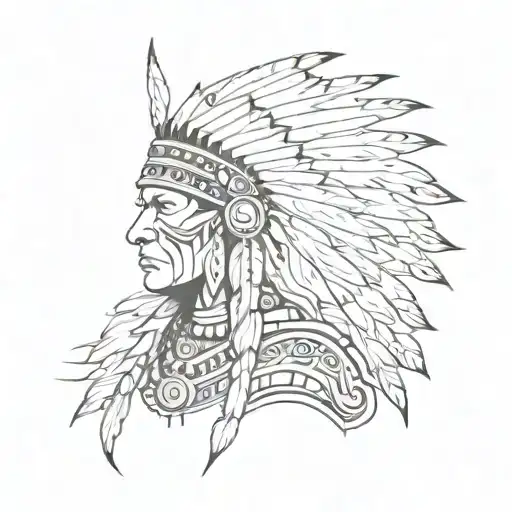 red  indian  tattoo design idea