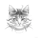 Cat with tales tattoo design idea