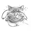 Cat with tales tattoo design idea